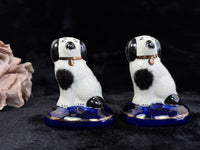 Thumbnail for Staffordshire Kent Ware Black-White Dog Pair Ceramic Ornament Decor6