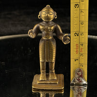 Thumbnail for Antique Brass Indian Female Figure Of Radna 3.25” Handcrafted Tribal Folk Bengal10