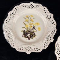 Thumbnail for Royal Creamware Floral Gift Primroses Poppies Plates x2 Ltd Ed 10.5