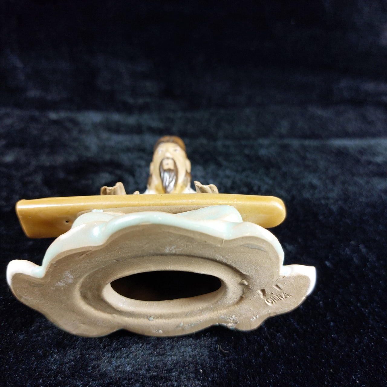 Chinese Clay Scholar Playing Guzheng Decoration   Figurine  - Feng Shui decor6