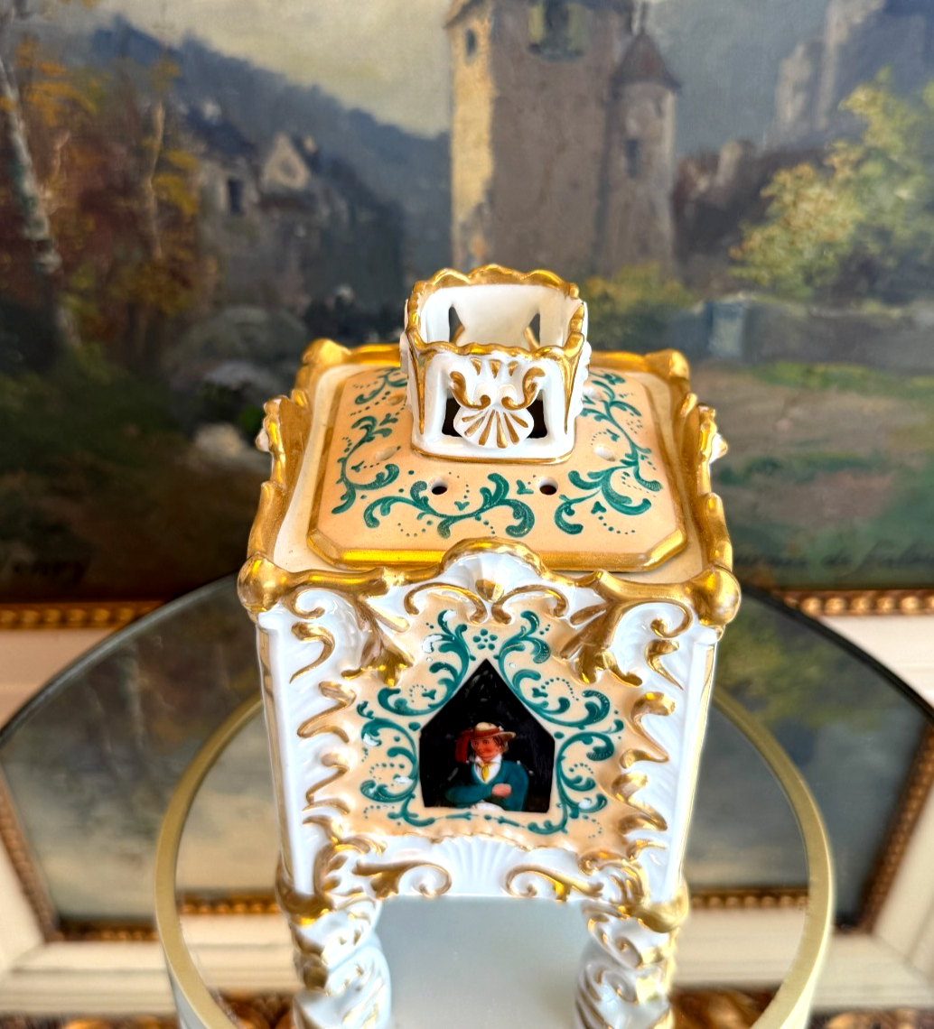 Rare Antique Porcelain Victorian Potpourri Jar /vase/ box German/Dresden Style5