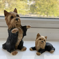 Thumbnail for AHH Terrier Yorkshire Dog Figurine Pair Porcelain Yorkie bookshelf Figurines dec2