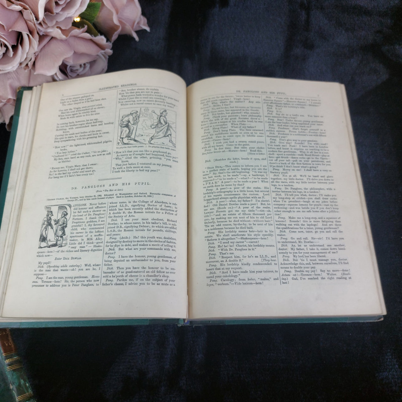 Cassell Penny Readings Vol I II Tom Hood Leather Illustrated Books Antique Set15