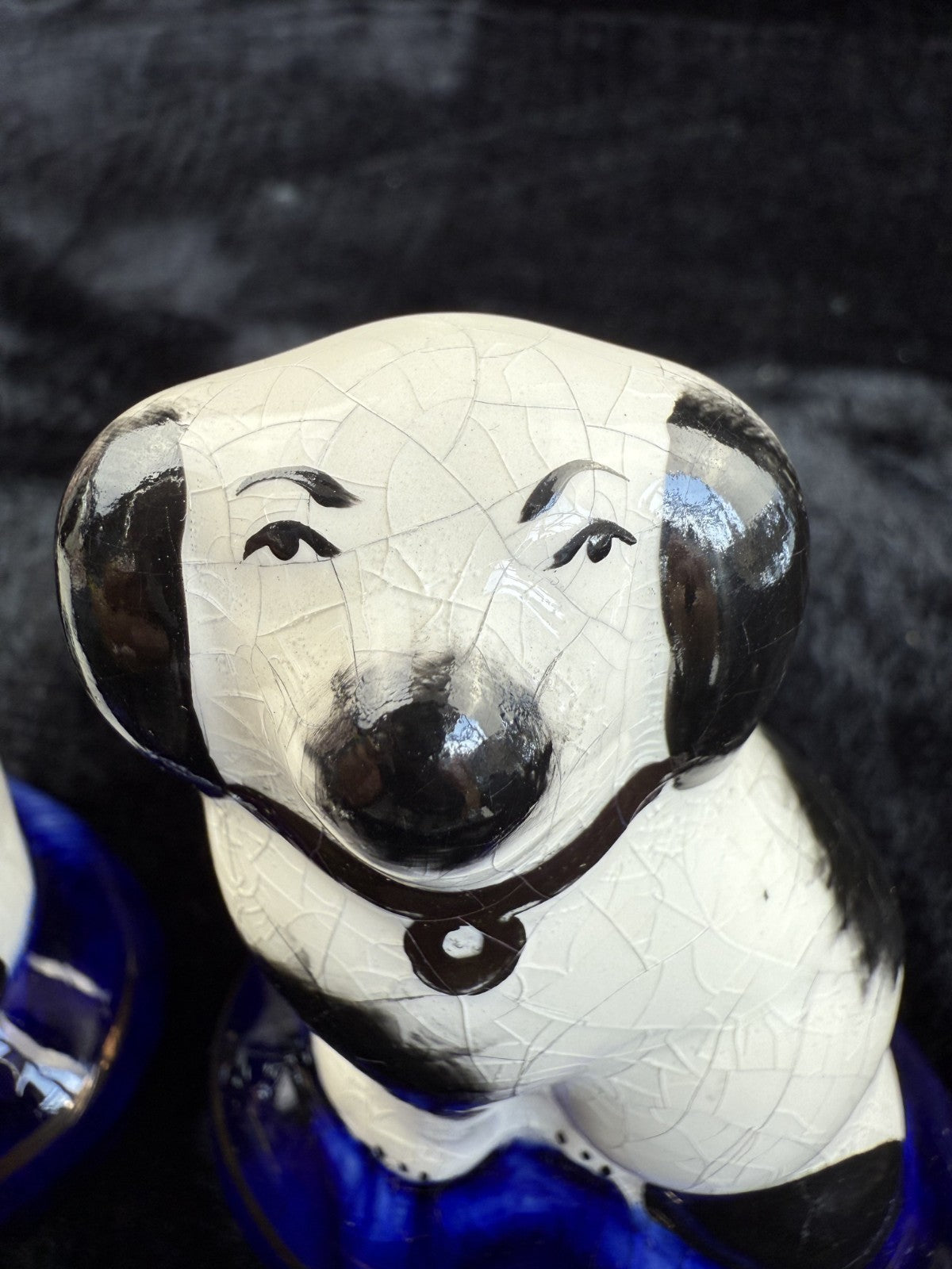 Staffordshire Kent Ware Black-White Dog Pair Ceramic Ornament Decor5