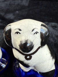 Thumbnail for Staffordshire Kent Ware Black-White Dog Pair Ceramic Ornament Decor5