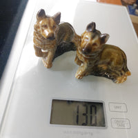 Thumbnail for Wade German Shepherd Porcelain Pair Dog Figurines England Vintage Set ears chip15
