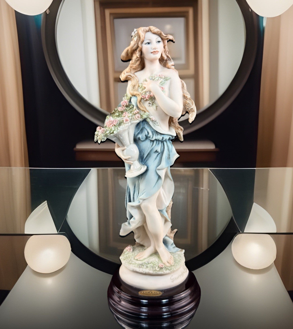 Giuseppe Armani Spring Florence Lady Flowers Figurine 0181C Italy HomeDecor 19922