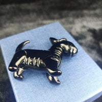 Thumbnail for Handmade Glossy Glass Black Dog Figurine Puppy Animal Art Good w/ Box 2