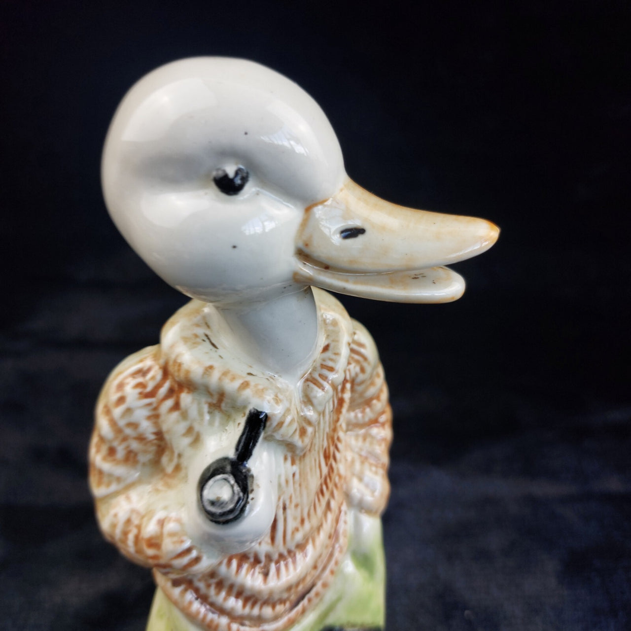 Vintage Ceramic Duck Figurine 8" Tall Smoking sailor Ornament Pipe Collectable.2