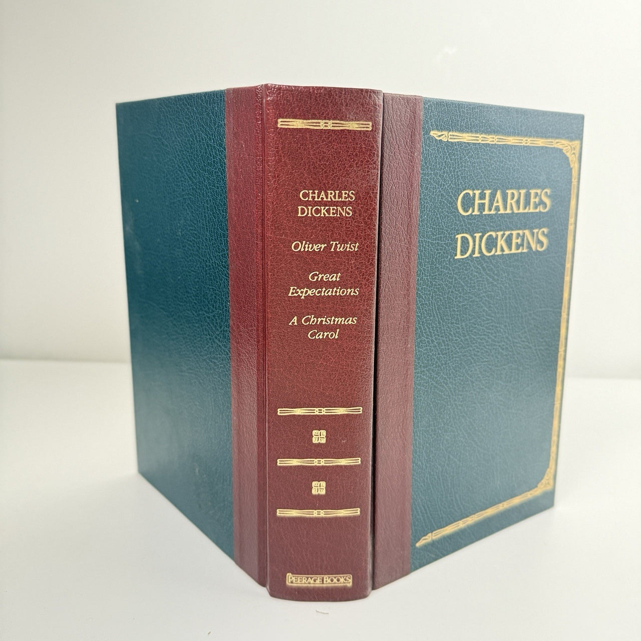 Charles Leatherette Dickens 1991 Peerage Book Gilt Edge 3in1 Oliver Twist6
