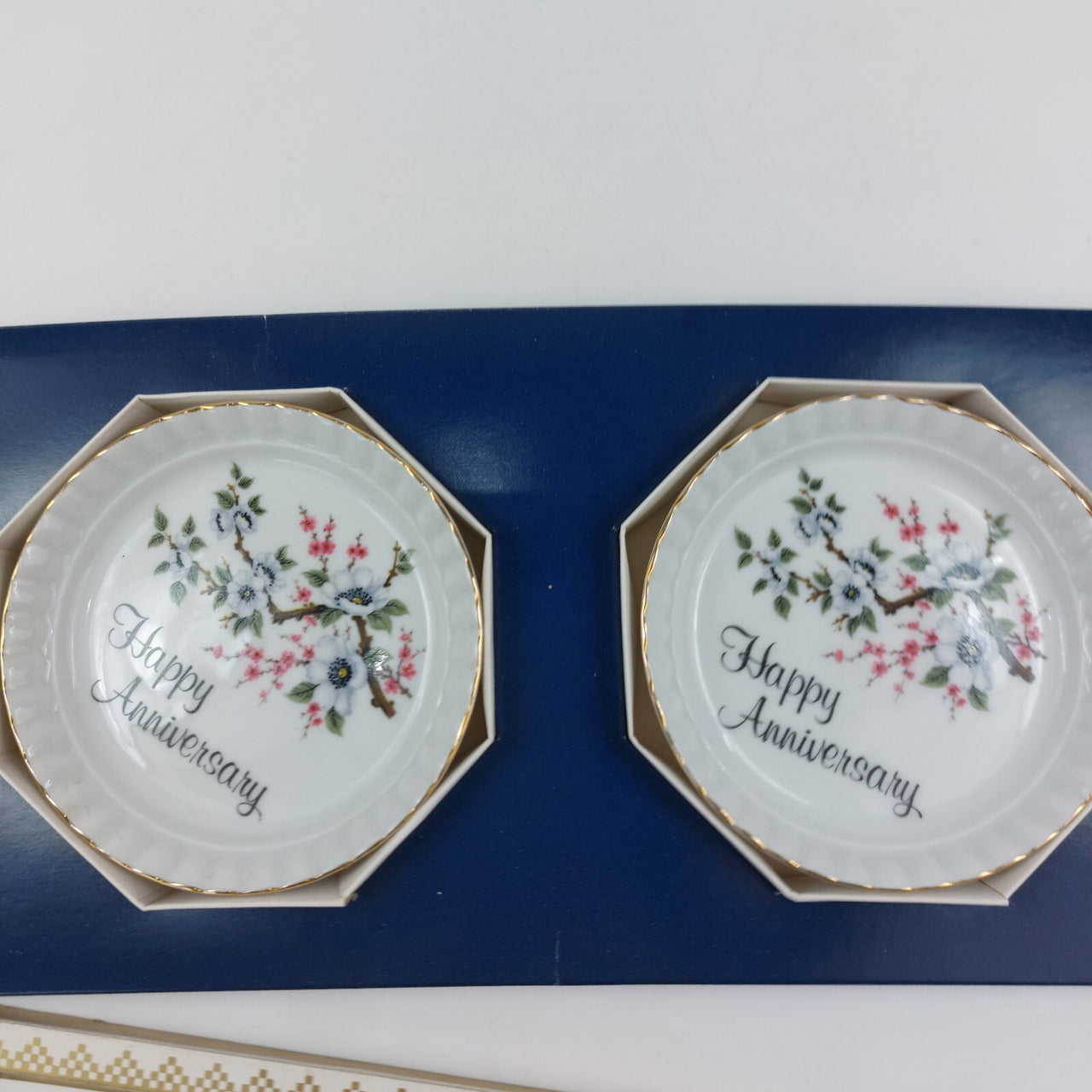 Swiss Coasters Handkerchiefs porcelain anniversary Set gift AJL Stoke-onTrent7