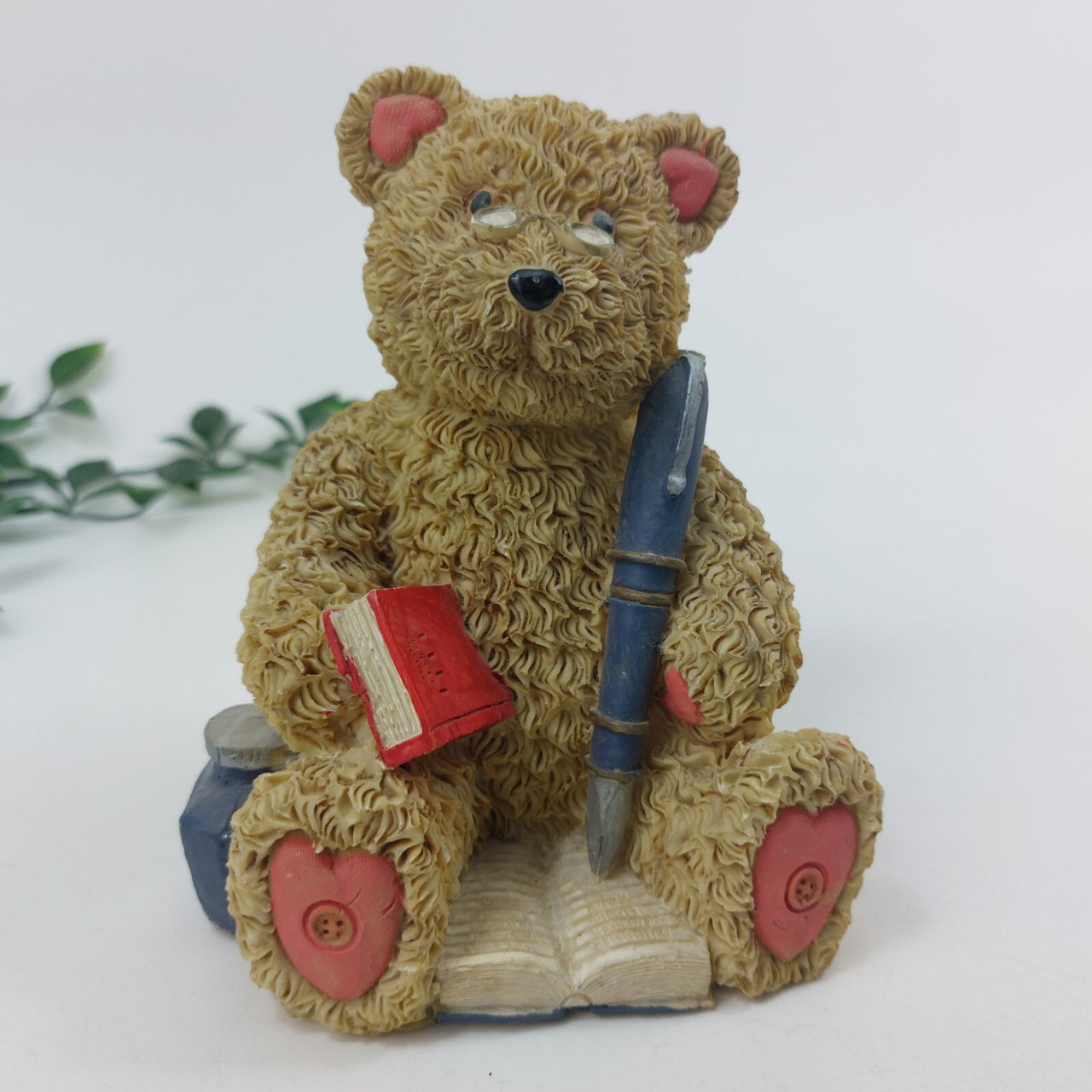 Regency Fine Arts Collectible "The Novelist" Teddy Bear Figurine Ornament 6"1