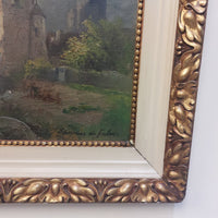 Thumbnail for 19th L. Century Henry Oil painting Castle Study 44×36cm See Gold Frame Antique.21