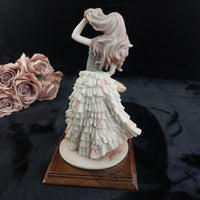 Thumbnail for A. Lady Belcari Figurine Roses Basket 1989 Dear Sculpture Italy 10” ARMANI 10