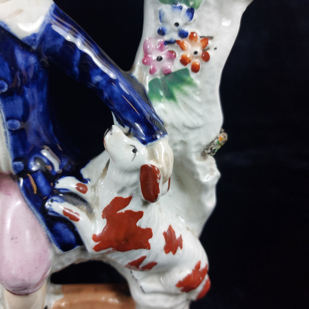Rare Victorian Staffordshire Gentleman with Rooster antique Figurine (1840-1860)5