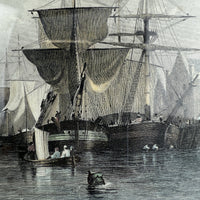 Thumbnail for Antique Hand-Colored Engraving The Tyne from South Shields Durham by T. Allom2