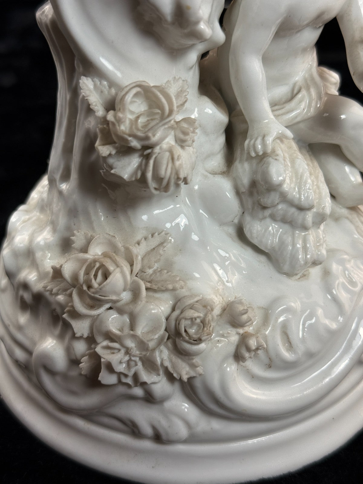 Antique German Volkstedt Porcelain Cherub Candlestick 10" Rococo White see pics6