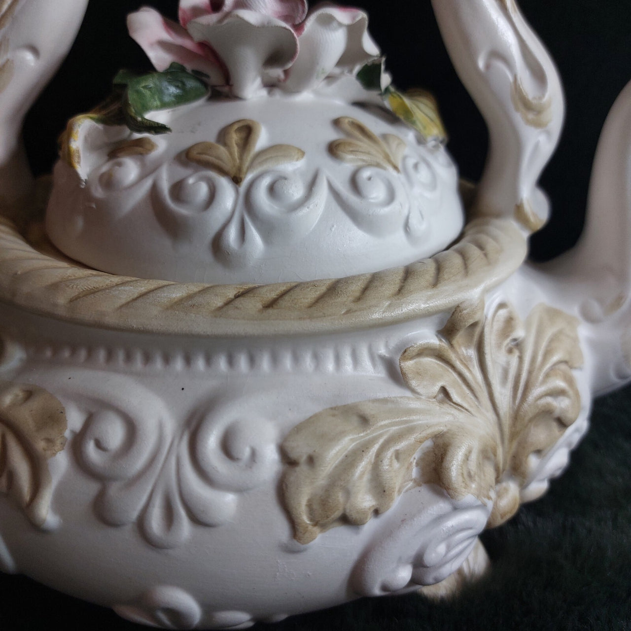 Rare Capodimonte Italian Porcelain Teapot – Floral Rococo Style Tea Pot gift20