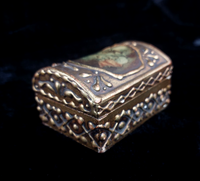 Thumbnail for Antique Gilt Trinket Wood Fragonard Painted Style portrait of beauty Ladies3