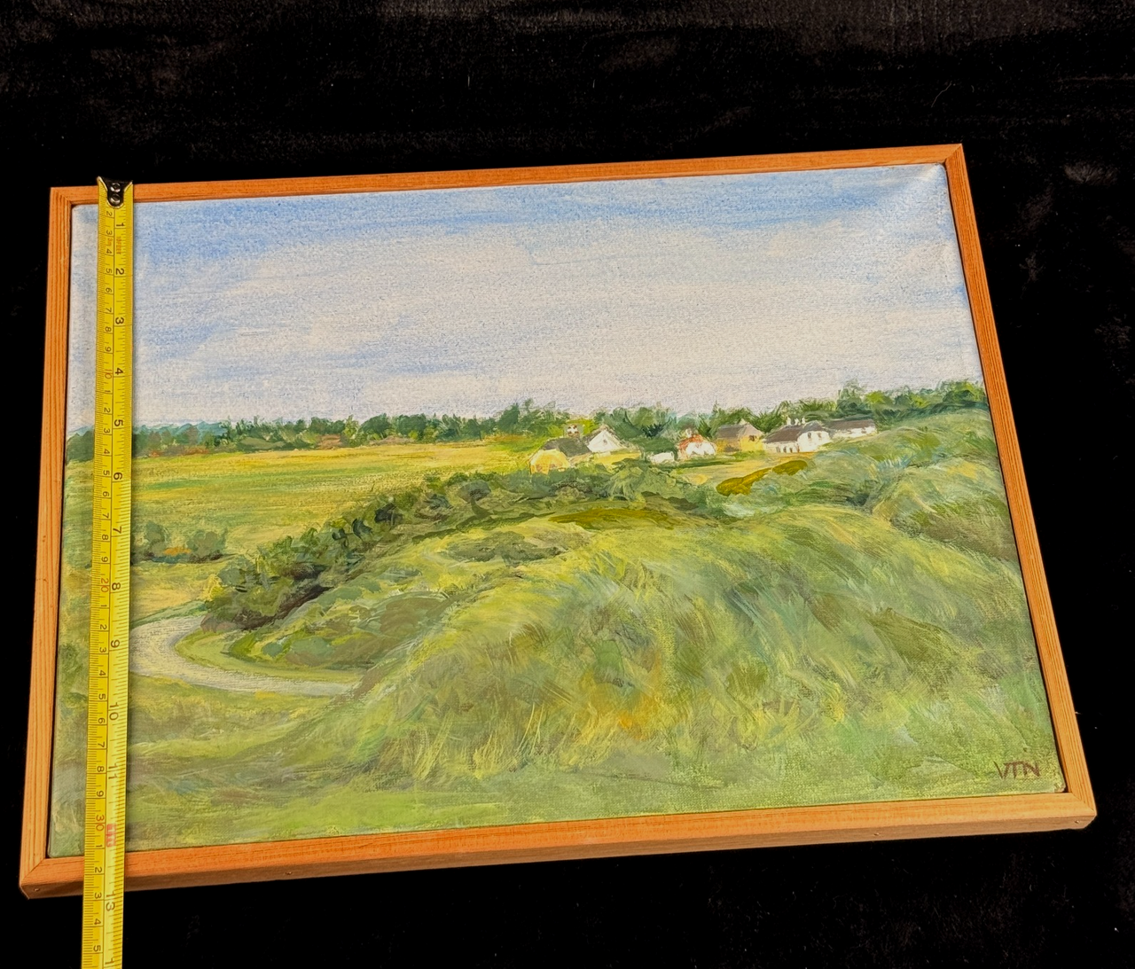 Danish Landscape Painting Vangsaa 2009 Original Signed by VTN Framed Art 40x30cm13