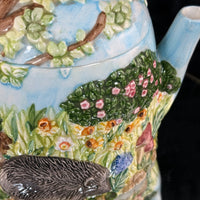 Thumbnail for Annie Village Rowe Collectables Teapot Hedgehog Garden Scene 731g Hand Painted10