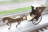 Thumbnail for A large antique brass, Big horse with cab. 4.5 Kg Nicely sculpted and cast. gift2