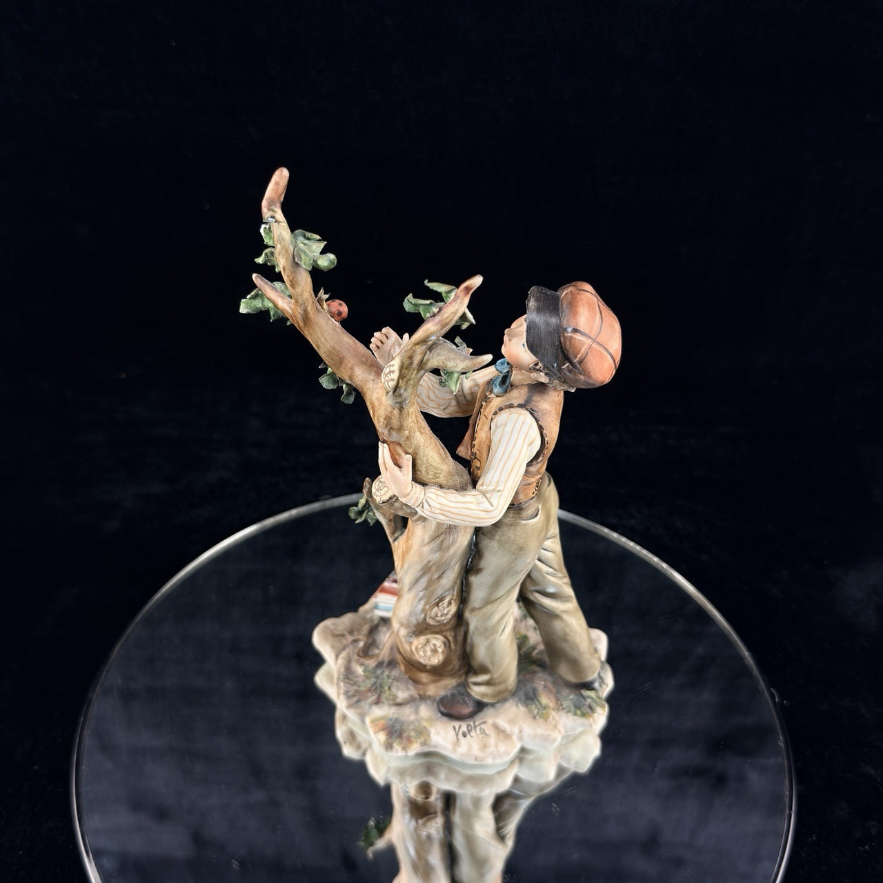 Capodimonte Volta Boy with Tree Figurine Hand Painted Italian Porcelain See Pics9