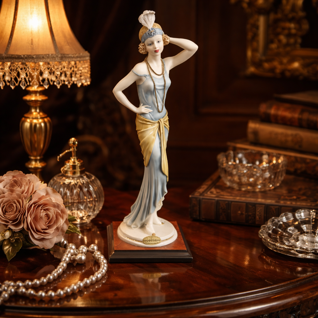 Florence Figurine Regine Armani Damina con Collana Italy 13" decor luxury0