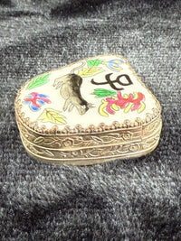 Thumbnail for Chinese Odd Shaped Little Trinket Box With Mirrored Lid Porcelain Top decor.6