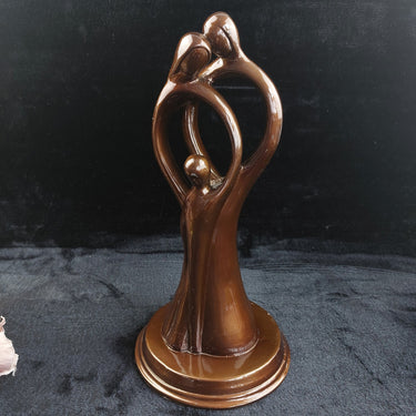 Abstract Family Sculpture Bronze Look Resin Art Figurine Worn Base  China 28cm0