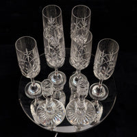 Thumbnail for Vintage Cut Crystal Glassware Set – 6 Champagne Flutes & 2 Candlestick Holders19