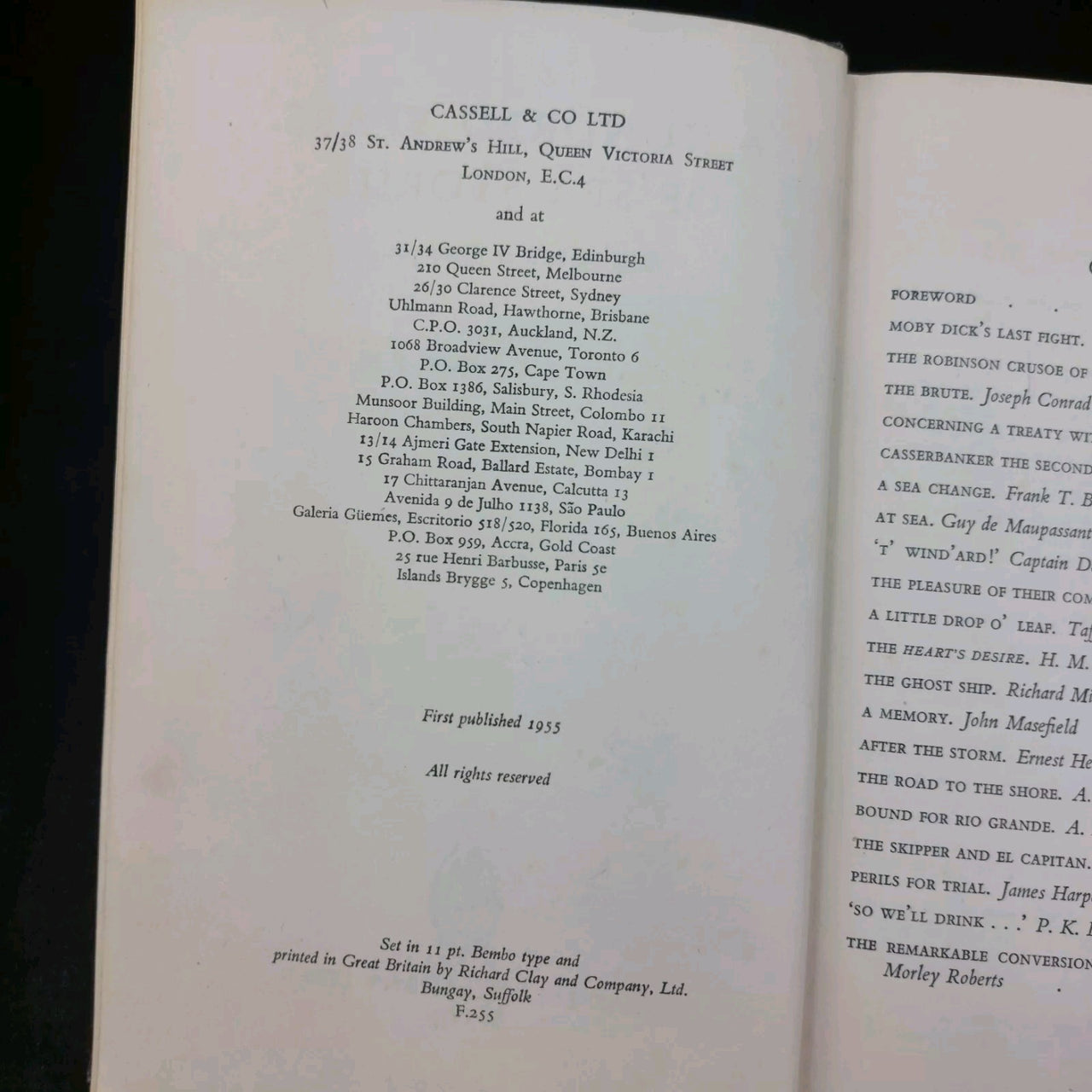 First Edition A Hundred Years of Sea Stories Cassell Hardcover  1955 3
