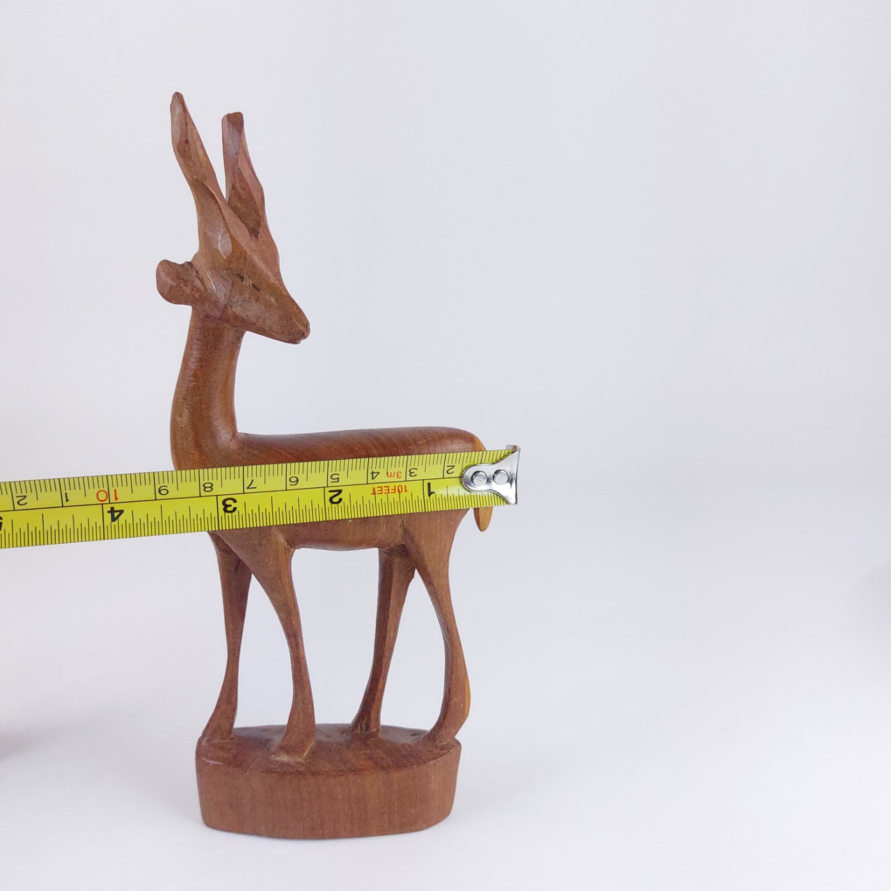 Vintage Hand-Carved Wooden African Antelope & Gazelle Ornaments -Set of 2 Animal8