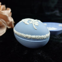 Thumbnail for Wedgwood Blue Jasperware Pin & Trinket Egg Dish see pictures Vase United Kingdom4