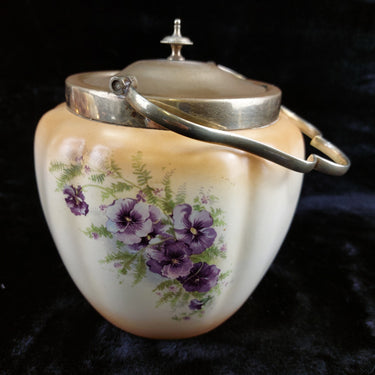 Antique Crown Devon Ware cookie Jar 1912-1930s    S.F. & Co. Stoke-on-Trent  1