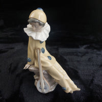 Thumbnail for RARE by NAO Lladro Pierrot Clown Figurine with Mandolin 1987 bookcase decor9