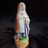 Thumbnail for Staffordshire Figurine Girl Painted White Cloak Orange Back 6