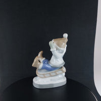 Thumbnail for Vintage German Porcelain Child on Sled Figurine Winter Scene Ornament 12cm2