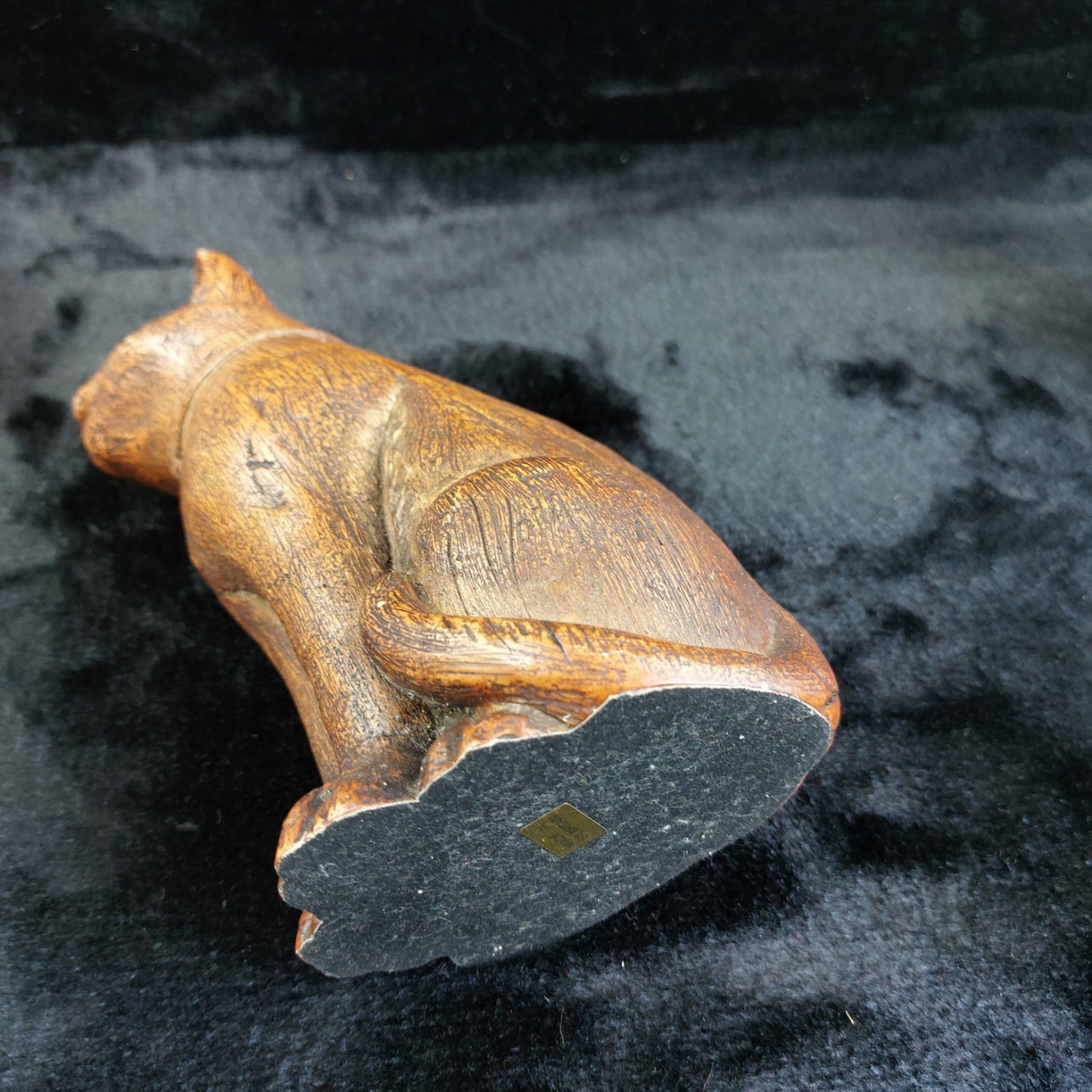 Hand Carved Cat  8" Figurine Statue Wood Look Collectible Rustic Decor G.Britain9