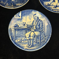 Thumbnail for Booths Wedgwood England Blue Transfer Plates Set x5 Gamekeeper Farmer Soldier3