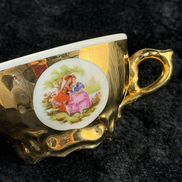 Bondware Coffee Cups & FanShaped Tray | 24K Gold Chokin Art Japan1
