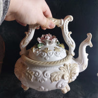 Thumbnail for Rare Capodimonte Italian Porcelain Teapot – Floral Rococo Style Tea Pot gift21