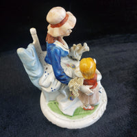 Thumbnail for Vintage Lady Porcelain And Girl Figurine Hand Painted Lace Detail see the pics.4