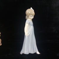 Thumbnail for Very rare Copenhagen Royal Girl Figurine Denmark Blue Dress Bow 2444 xmas gift.6