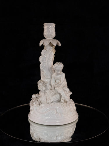 Antique Volkstedt German Porcelain Cherub Candlestick 10