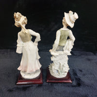 Thumbnail for Giuseppe Figurines Armani Pair Boy Girl Flowers Basket Romantic Scene 9