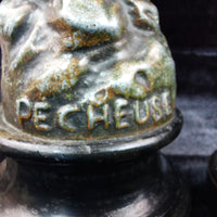 Thumbnail for Vintage Pecheuse Pecheur Fisherman & woman Statues Pair Patina Bronze Look8