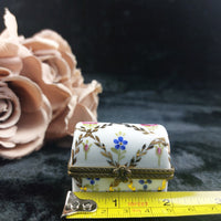 Thumbnail for Limoge Style Acceptable Porcelain Trinket Box Floral Hinged Rectangle jewellery2