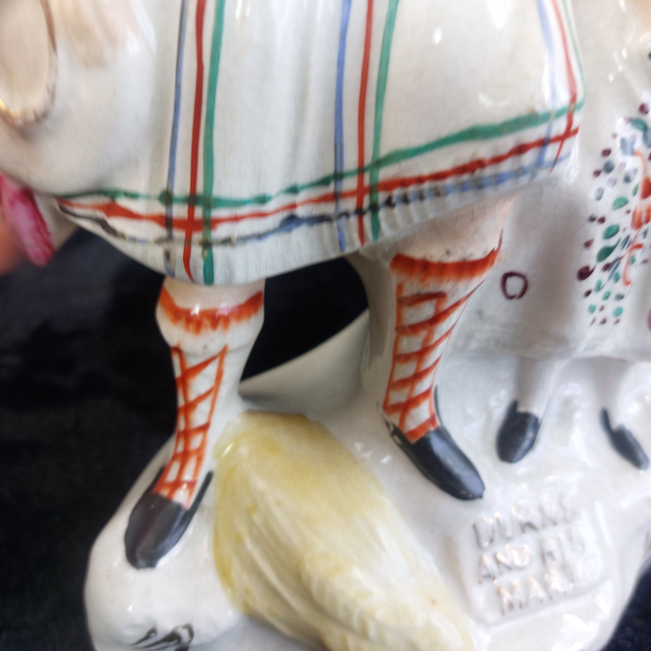 LARGE Victorian c1880 Staffordshire Spill Vase Robert Burns and His Mary White10