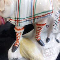 Thumbnail for LARGE Victorian c1880 Staffordshire Spill Vase Robert Burns and His Mary White10